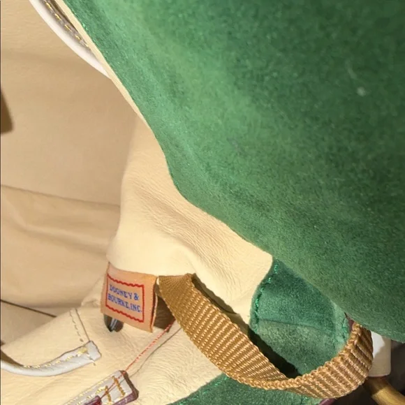 Dooney & Bourke Cream Leather Shoulder Crossbody with Gold Hardware - Picture 9 of 10